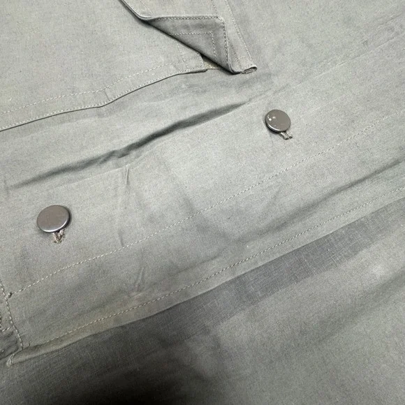 Vintage US Navy Bib Overalls‎ Pants Dungarees Olive Green Cotton Talon Zipper L